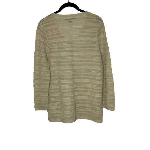 NWT Brooks Brothers Womens V Neck Metallic Sweater Medium Lightweight Semi Sheer - Picture 3 of 9